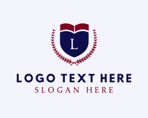Book - Shield College Wreath logo design