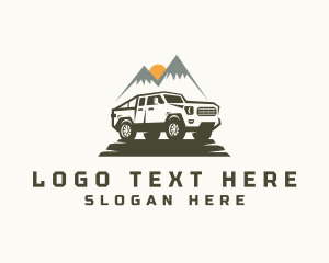 Driving - Mountan Camping Car Truck logo design