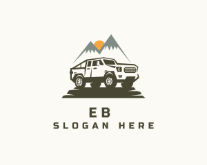 Destination - Mountan Camping Car Truck logo design