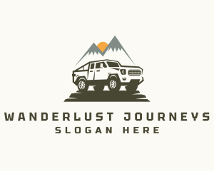 Roadtrip - Mountan Camping Car Truck logo design