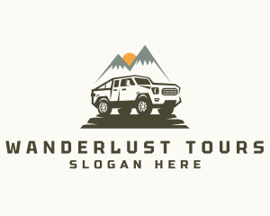 Mountan Camping Car Truck logo design