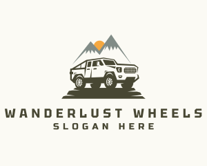 Roadtrip - Mountan Camping Car Truck logo design