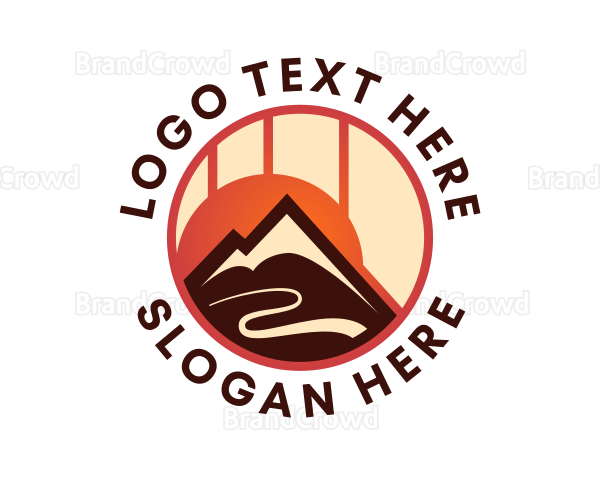 Eco Sunset Mountain Logo