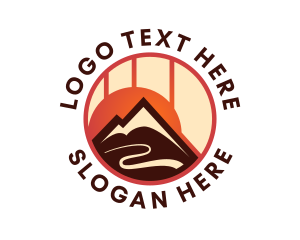 Valley - Eco Sunset Mountain logo design