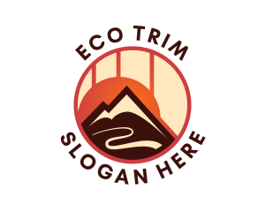 Eco Sunset Mountain logo design