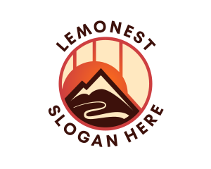 Eco Friendly - Eco Sunset Mountain logo design