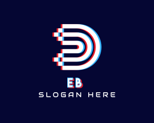 Internet - Glitchy Letter D Startup Business logo design