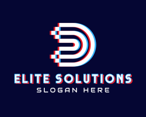 Glitchy - Glitchy Letter D Startup Business logo design