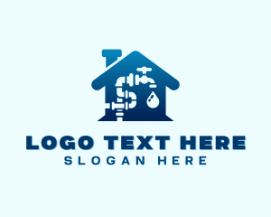 Home Improvement - House Pipe Plumbing logo design