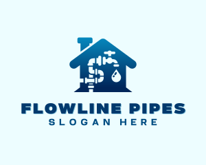 House Pipe Plumbing logo design