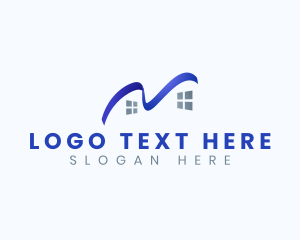 Mortgage - House Roofing Swoosh logo design