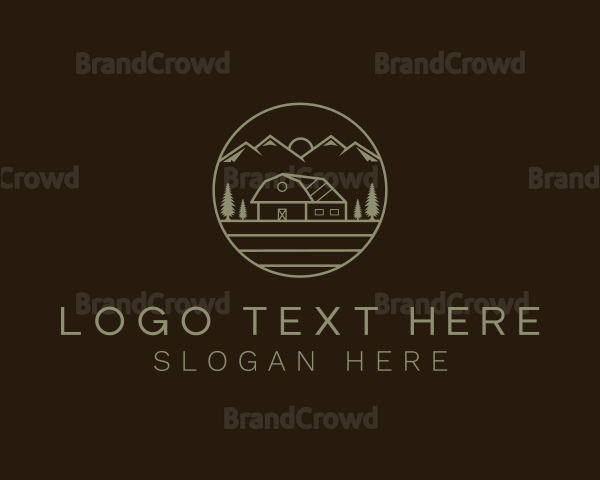 Mountain Countryside Barn Logo