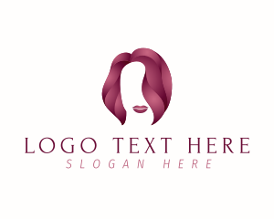 Negative Space - Beauty Woman Hair logo design