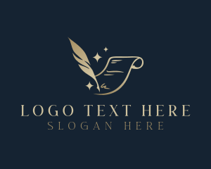 Playwright - Writing Feather Quill logo design