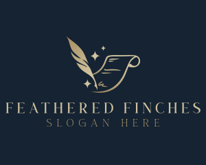 Writing Feather Quill logo design