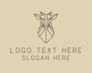 Butcher - Geometric Minimal Animal logo design