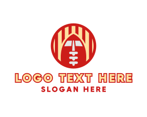 Gridiron - Round Stripe American Football logo design