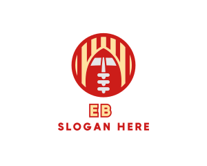 Ball - Round Stripe American Football logo design