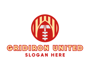 Round Stripe American Football logo design