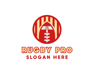 Rugby - Round Stripe American Football logo design