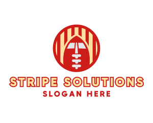 Round Stripe American Football logo design