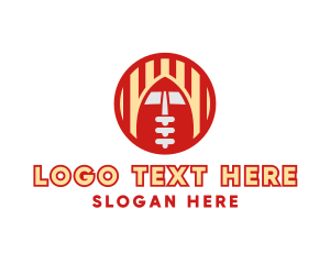 Quarterback - Round Stripe American Football logo design