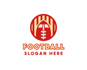 Round Stripe American Football logo design