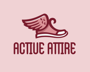 Sportswear - Red Sneaker Wings logo design