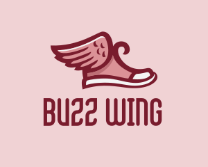 Red Sneaker Wings logo design