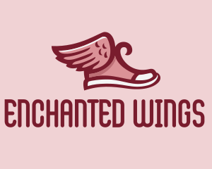 Red Sneaker Wings logo design