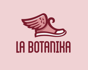 Winged - Red Sneaker Wings logo design