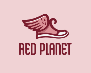 Red Sneaker Wings logo design