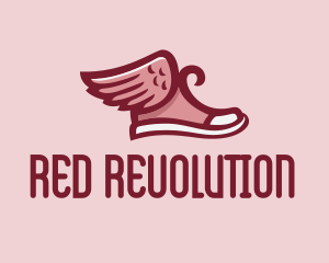 Red Sneaker Wings logo design