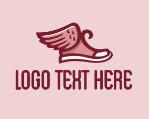 Winged - Red Sneaker Wings logo design