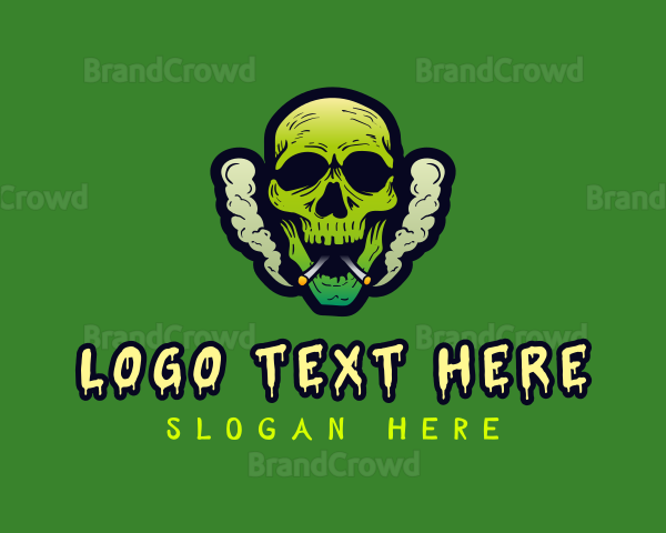 Smoking Skull Cigarette Logo