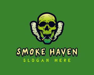 Smoking Skull Cigarette logo design