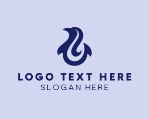 Ocean Animal - Sea Dolphin Hook logo design