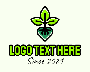 Childcare - Eco Plant Heart logo design