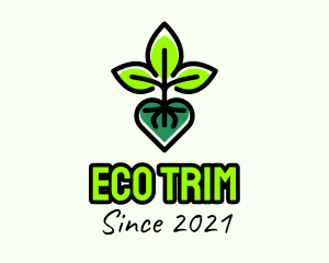 Eco Plant Heart logo design