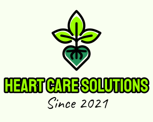 Eco Plant Heart logo design