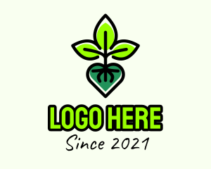 Coaching - Eco Plant Heart logo design