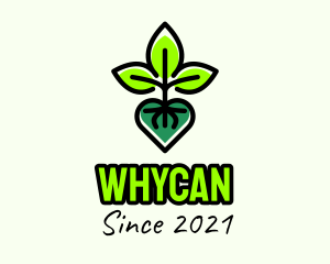 Meditation - Eco Plant Heart logo design