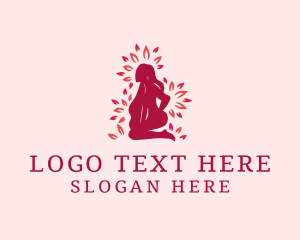 Healthy Living - Natural Woman Leaf logo design