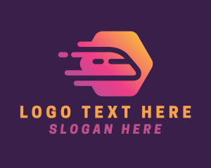 Train Station - Gradient Fast Train logo design