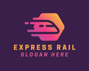 Railway - Gradient Fast Train logo design