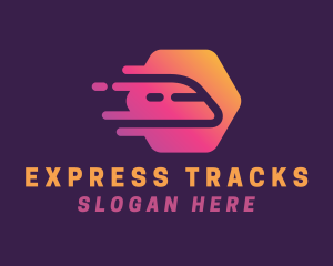 Gradient Fast Train  logo design