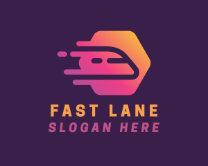 Gradient Fast Train  logo design