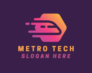 Metro - Gradient Fast Train logo design