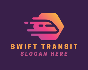 Transit - Gradient Fast Train logo design
