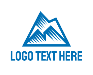 Rock Climber - Blue Polygon Mountain logo design
